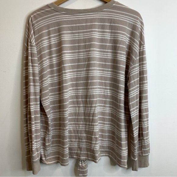 Garnet Hill Knotted Long-Sleeve Tee Dove Stripe - Picture 9 of 10